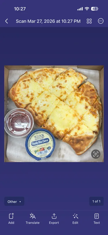 One topping calzone