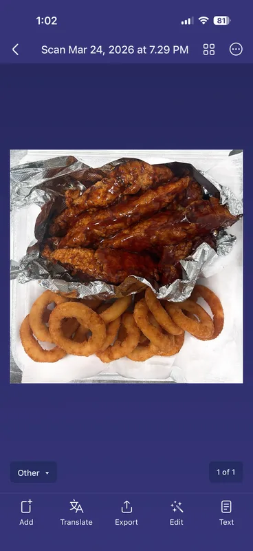 BBQ Fingers Dinner